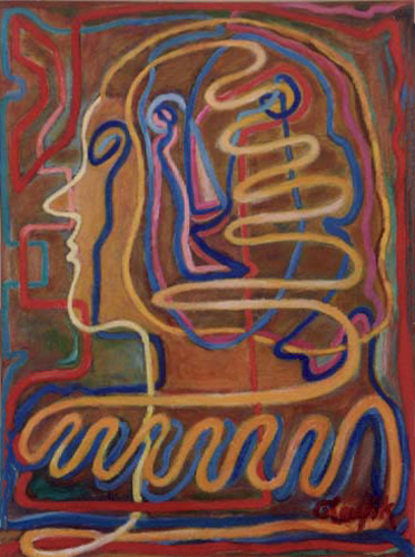 Tevfik Yalçın: karton tuval, yağlı boya , 39 x 53 cm. Genç kız