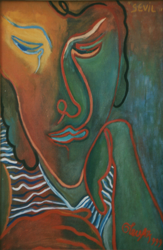 Tevfik Yalçın: Tuval, yağlı boya 62 x 43 cm. Genç Kız